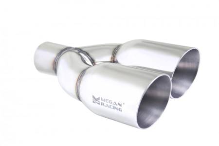 Megan Racing - Megan Racing Exhaust Muffler: Universal Twin Stainless Steel Chrome 3.5 Inch Tips (2.5 inch piping) Passenger Side