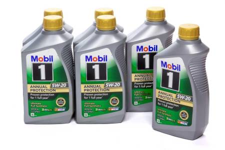 Mobil 1 - Mobil 1 Motor Oil - Annual Protection - 5W20 - Synthetic - 1 qt - Set of 6