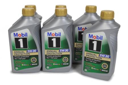 Mobil 1 - Mobil 1 Motor Oil - Annual Protection - 5W30 - Synthetic - 1 qt - Set of 6