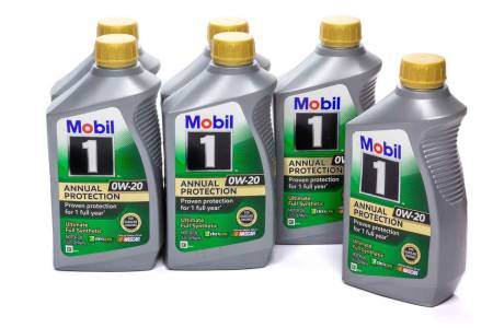 Mobil 1 - Mobil 1 Motor Oil - Annual Protection - 0W20 - Synthetic - 1 qt - Set of 6