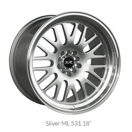 XXR Wheels - XXR Wheel Rim 531 17X8 5x100/5x114.3 ET25 73.1CB Hyper Silver / ML