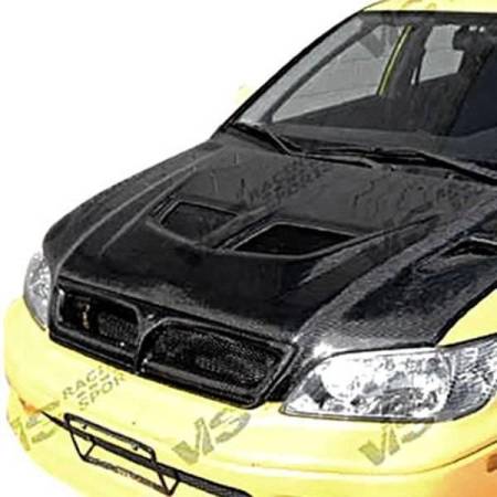 VIS Racing - VIS Racing Carbon Fiber Hood EVO Style for Mitsubishi Lancer 4DR 02-03