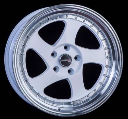 JNC Wheels - JNC Wheels Rim JNC034 White Machined Lip Gold Rivets 18x8.5 5x114.3 ET30