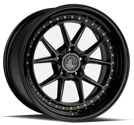 AodHan Wheels - AodHan Wheels Rim DS08 18x9.5 5x100 73.1CB ET35 Gloss Black W /Gold Rivets