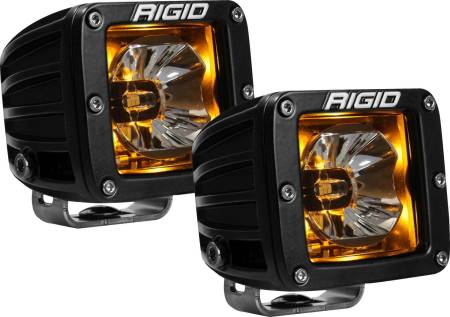 Rigid Industries - RIGID Radiance Pod With Amber Backlight, Surface Mount, Black Housing, Pair