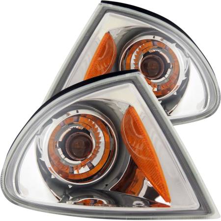 ANZO Headlights, Tail Lights and More  - ANZO Corner Lights 1999-2001 BMW 3 Series E46 Euro Corner Lights Chrome w/ Amber Reflector