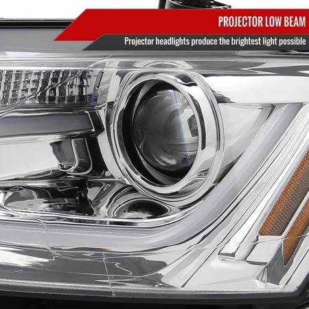 Spec'D Tuning Products - Spec-D 2011-2018 Volkswagen Jetta MK6 LED Bar Projector Headlights (Chrome Housing/Clear Lens)