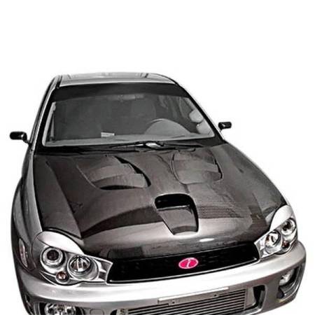 VIS Racing - VIS Racing Carbon Fiber Hood Fuzion Style for Subaru WRX 2DR & 4DR 02-03