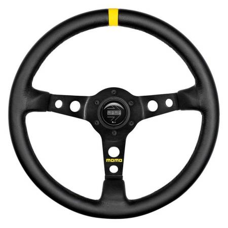 Momo - Momo MOD07 Steering Wheel 350 mm -  Black Leather/Black Spokes/1 Stripe