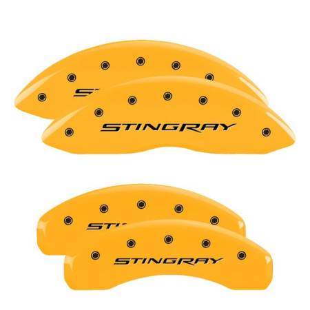 MGP Caliper Covers - MGP Caliper Covers Yellow finish, Black Stingray for 2014-2019 Chevrolet Corvette