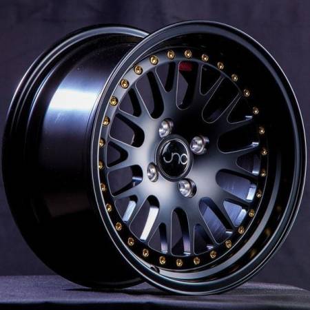 JNC Wheels - JNC Wheels Rim JNC001 Matte Black w/ Gold Rivets 15x8 4x100 ET25