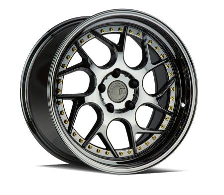 AodHan Wheels - AodHan Wheels Rim DS01 18x9.5 5x114.3 73.1CB ET30 Black Vacuum w/ Gold Rivets