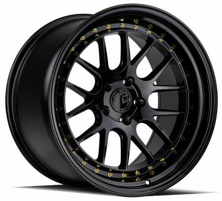 AodHan Wheels - AodHan Wheels Rim DS06 18x9.5 5x114.3 73.1CB ET15 Gloss Black W /Gold Rivets