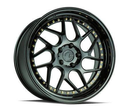 AodHan Wheels - AodHan Wheels Rim DS01 19x9.5 5x114.3 73.1CB ET22 Gloss Black W /Gold Rivets