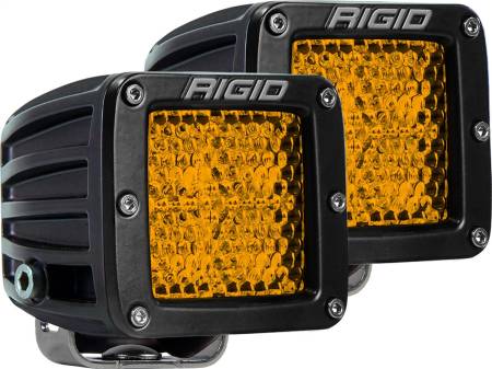 Rigid Industries - RIGID D-Series Rear Facing Light, High/Low, Amber, Diffused, Surface Mount, Pair