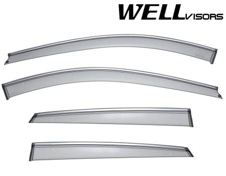 WellVisors - WellVisors Side Window Deflectors Cadillac SRX 10-16 With Chrome Trim