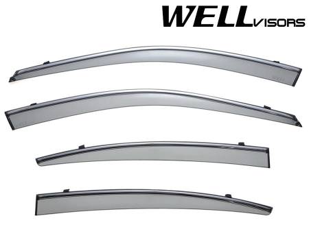 WellVisors - WellVisors Side Window Deflectors Subaru Legacy Sedan 10-14 With Chrome Trim