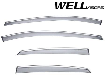 WellVisors - WellVisors Side Window Deflectors Hyundai Azera 12-17 with Chrome Trim