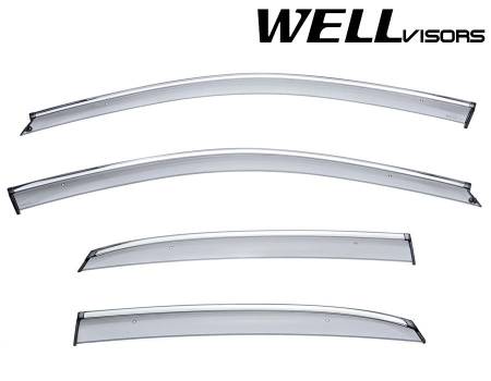 WellVisors - WellVisors Side Window Deflectors Audi A3 S3 Sedan 2015+ With Chrome Trim