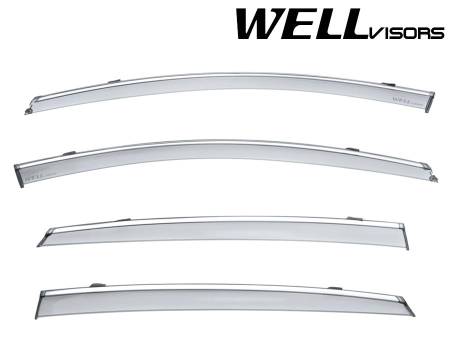 WellVisors - WellVisors Side Window Deflectors Chevrolet Malibu 16-21 with Chrome trim