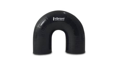 Vibrant Performance 4 Ply Reinforced Silicone Elbow Connector - 2in ID x 5.50in Leg 180 Deg Elbow (BLACK)