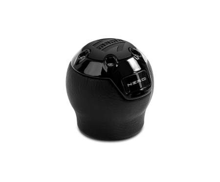 Momo - Momo Nero Shift Knob - Black Leather, Black Chrome Insert, with Reverse Lockout