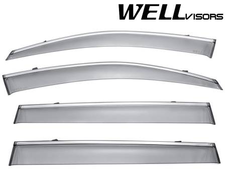 WellVisors - WellVisors Side Window Deflectors Toyota Highlander 14-19 With Chrome Trim