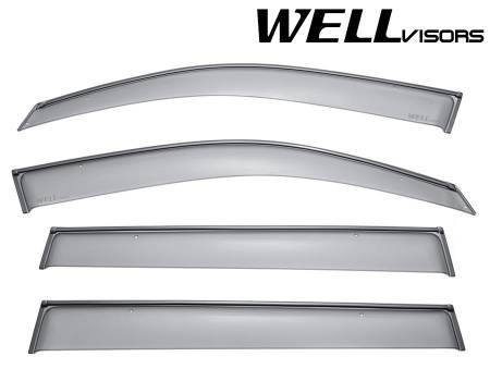 WellVisors - WellVisors Side Window Deflectors Toyota Highlander 08-13 With Black Trim