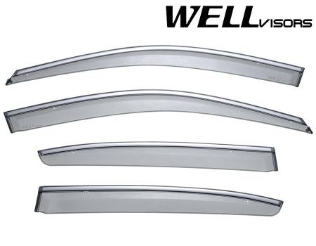 WellVisors - WellVisors Side Window Deflectors Honda Accord Sedan 08-12 With Chrome Trim