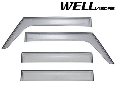 WellVisors - WellVisors Side Window Deflectors Jeep Wrangler Unlimited 4 Door 07-17 Premium Series