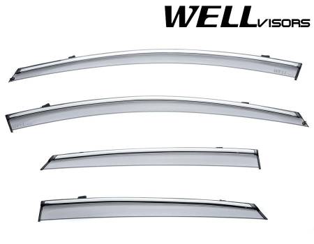 WellVisors - WellVisors Side Window Deflectors Cadillac XTS sedan 13-19 with Chrome Trim