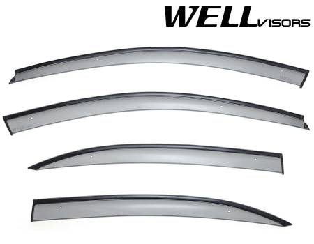 WellVisors - WellVisors Side Window Deflectors Volkswagen Jetta Sedan 11-18 With Black Trim