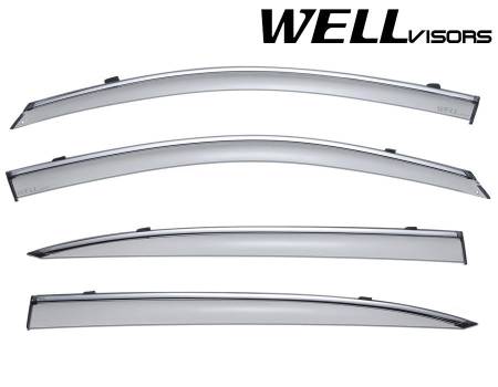 WellVisors - WellVisors Side Window Deflectors Honda Accord Sedan 13-17 With Chrome Trim