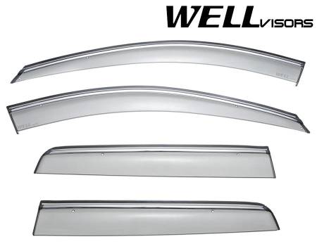 WellVisors - WellVisors Side Window Deflectors Volvo XC90 03-14 With Chrome Trim