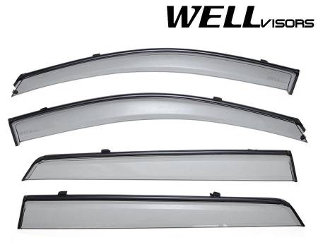 WellVisors - WellVisors Side Window Deflectors Hyundai Santa Fe 07-12 With Black Trim