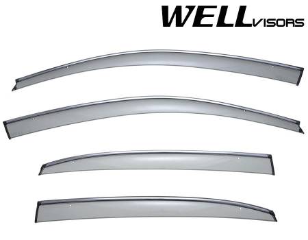 WellVisors - WellVisors Side Window Deflectors Volkswagen Passat Sedan 12-19 With Chrome Trim