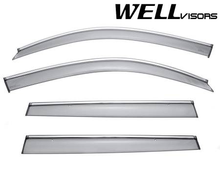 WellVisors - WellVisors Side Window Deflectors BMW F25 X3 11-16 With Chrome Trim