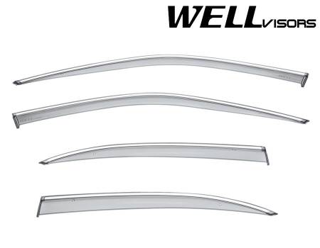 WellVisors - WellVisors Side Window Deflectors Nissan Maxima Sedan 1995-1999 with Chrome Trim