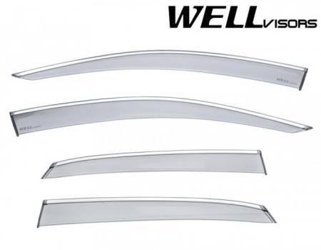 WellVisors - WellVisors Side Window Deflectors Honda Civic Hatchback 2017+ with Chrome Trim