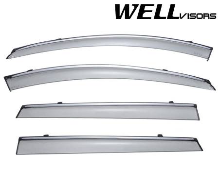 WellVisors - WellVisors Side Window Deflectors Volvo V60 Hatchback 15-18 With Chrome Trim