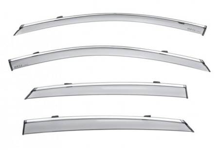 WellVisors - WellVisors Side Window Deflectors Chevrolet Impala Sedan 2014+ w/ Chrome Trim