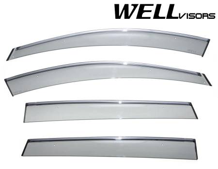 WellVisors - WellVisors Side Window Deflectors Toyota RAV4 13-18 With Chrome Trim