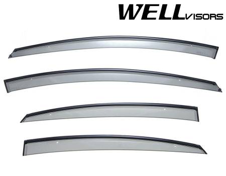 WellVisors - WellVisors Side Window Deflectors Hyundai Sonata 11-14 With Black Trim