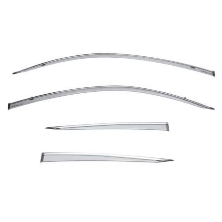 WellVisors - WellVisors Side Window Deflectors Honda Civic Coupe 2016+ w/ Chrome Trim