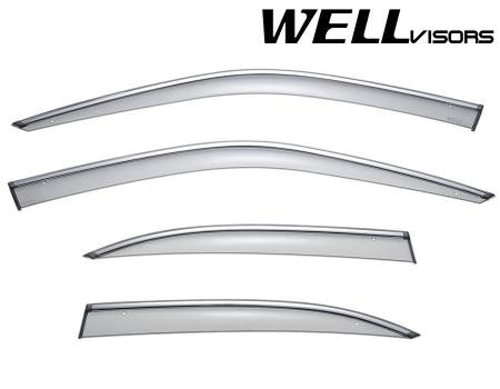 WellVisors - WellVisors Side Window Deflectors BMW E39 5-Series 97-03 With Chrome Trim