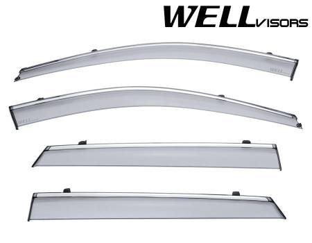 WellVisors - WellVisors Side Window Deflectors Hyundai Santa Fe XL 13-19 with Chrome Trim