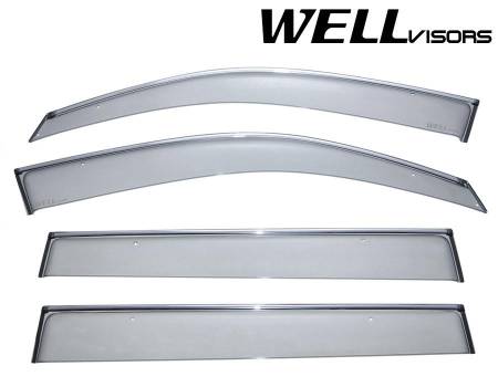 WellVisors - WellVisors Side Window Deflectors Toyota Highlander 08-13 Chrome Trim