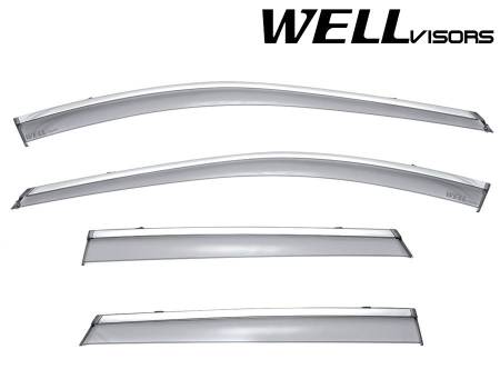 WellVisors - WellVisors Side Window Deflectors Subaru Outback 15-19 With Chrome Trim