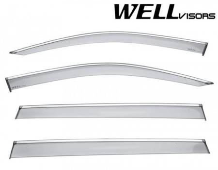 WellVisors - WellVisors Side Window Deflectors Volkswagen Tiguan 2018+ With Chrome Trim