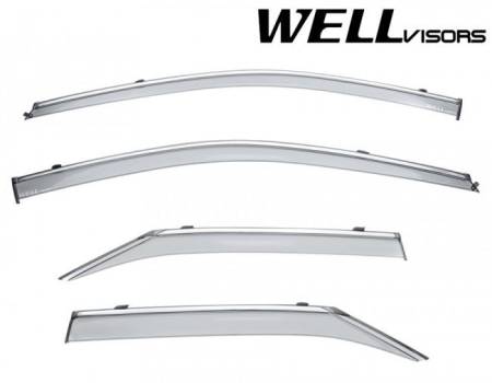 WellVisors - WellVisors Side Window Deflectors Toyota Camry 15-17 With Chrome Trim